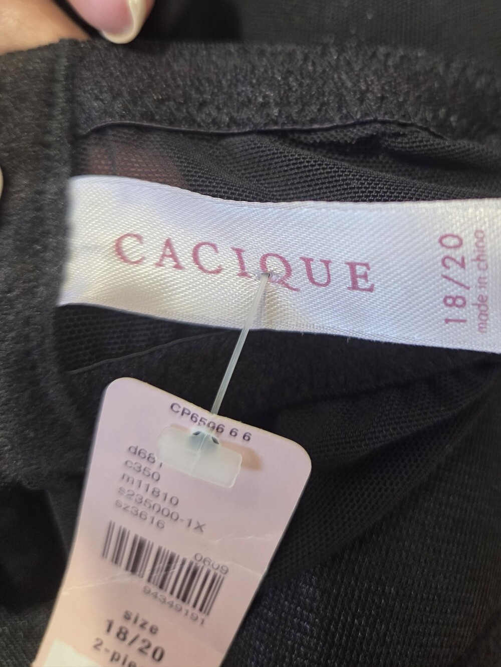 Cacique Black Embroidered Lace Chemise with Bow Size 18/20 - Picture 8 of 10